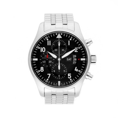 IWC SCHAFFHAUSEN PILOT 43MM REF. IW377701 BLACK DIAL EDELSTAHL 2014 FULL SET...
