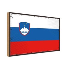 Holzschild 12x18 cm Sloweniens Slovenia Flagge Fahne Wappen Deko Geschenk Holz S