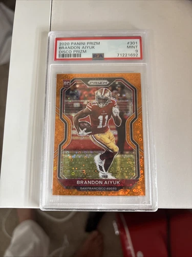 Brandon Aiyuk (RC) Psa 9 Mint Orange Disco Panini Prizm #301