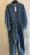 Marks And Spencer Woman  s Denim Jumpsuit Size 14 BNWT