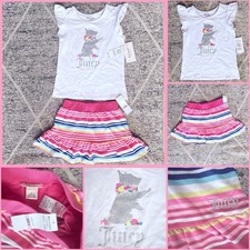 Juicy Couture Girls Size6 Glitter Dog Multi Color 2pc Ruffle Scooter Set New 75