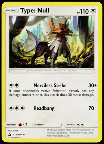 Type: Null 115/156 Rare Ultra Prism Pokemon Near Mint