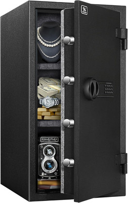 Fireproof Safe,3.47 Cubic Feet Home Safe Box, Large Steel Digital Safes Box with