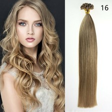 Keratin Fusion U Tip Hair Extensions Russian Human Hair Remy Brown Blonde 16-22"