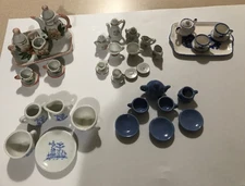 Miniature Porcelain Tea Set & Pitchers Lot Mixed Brands, Floral, Japan 40 Plus