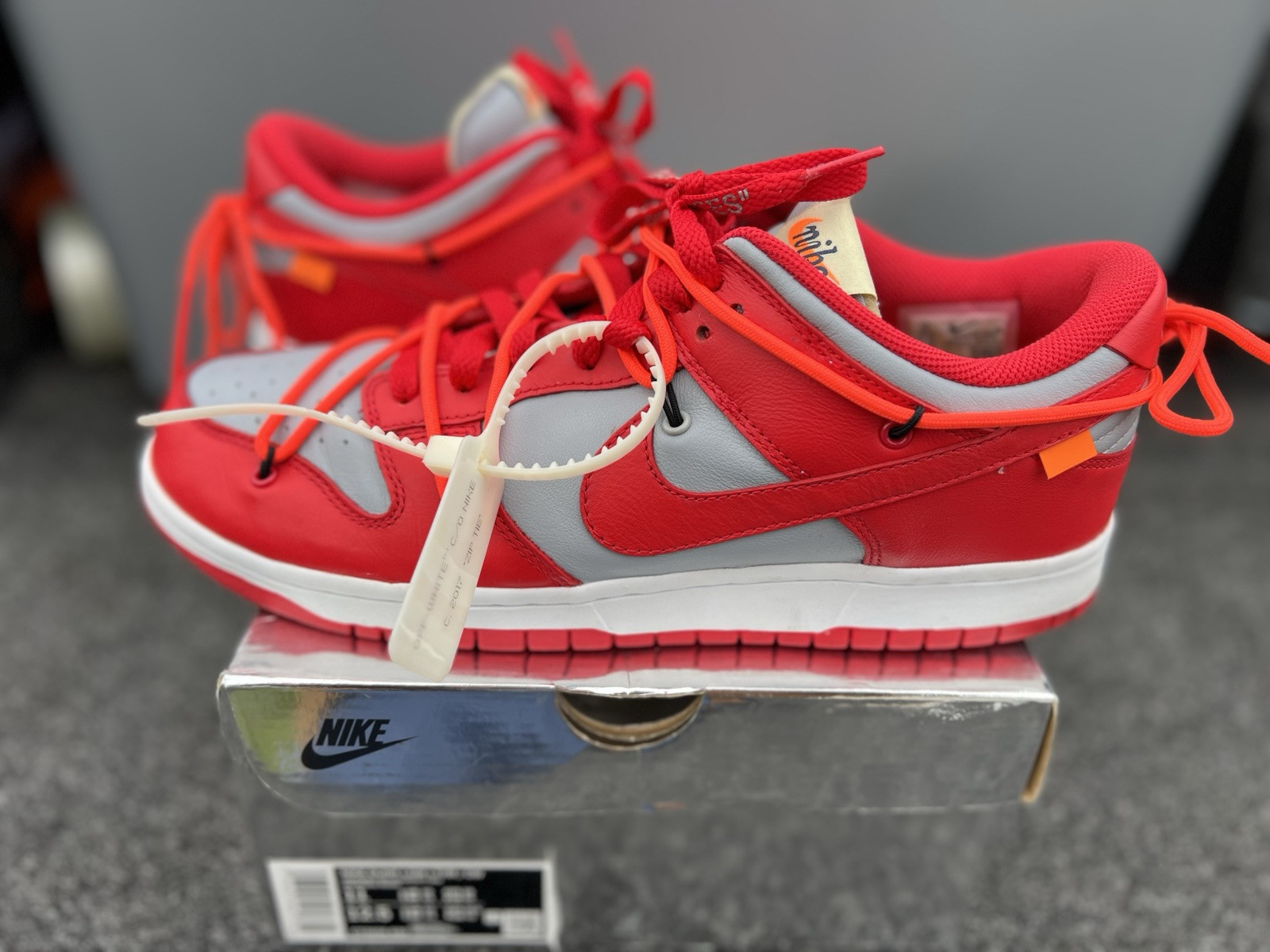 OFF WHITE X NIKE Taglia 11 Nike Dunk Low x OFF WHITE University Red 2019