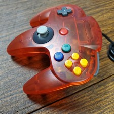 New Wired Controller Joystick TRANSLUCENT RED Compatible W Nintendo N64 Console