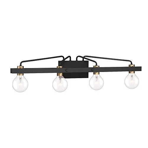  Ravella 4-Light Bathroom Vanity Light Fixture, Black, 94204-BK  - Picture 4 of 7
