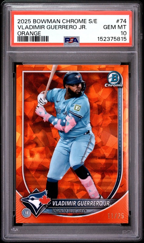 VLADIMIR GUERRERO JR. 2025 BOWMAN CHROME SAPPHIRE EDITION ORANGE /25 BLUE JAYS