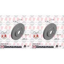 2x ZIMMERMANN BREMSSCHEIBEN 280mm VORNE passend f&uuml;r MERCEDES CITAN RENAULT KANGO