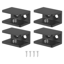 4-Pack Glass Shelf Brackets, Square Medium Glass Clamp for 8-10mm[Black]
