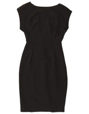 ZARA Womens Sleeveless Sheath Dress UK 10 Small Black Nylon EP02