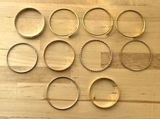 10Pc Goldtone Silvertone Bangle Bracelets Set Textured Smooth Stackable
