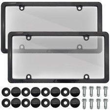 2 License Plate Coversframes Auto Tag Shield Protector Front Rear Unbreakable 2 License Plate Coversframes Auto Tag Shield Protector Front Rear Unbreakable