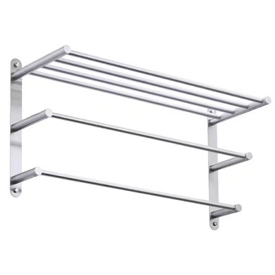 24 In. 3-Tier Tower Rack with Tower Bars for Bathroom Wall Mounted in Stainless