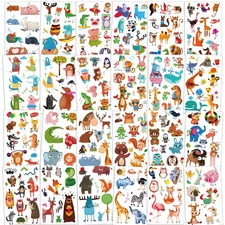 24 Sheets Animal Temporary Tattoos for Kids(230+Pcs), Zoo Jungle Sea Animal Fake