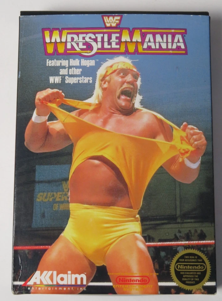 HULK HOGAN 1988 NES WWF Wrestlemania Nintendo Akklaim Game CIB w/ Poster Tested - Image 2 of 4