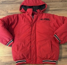 NC Stste Wolfpack Boys Medium 8 10 Heavy Coat Embroidered Red Zippered Hood