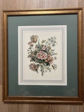 Antique Framed Floral Engraving After Louis Tessier By Jean-Jacques Avril