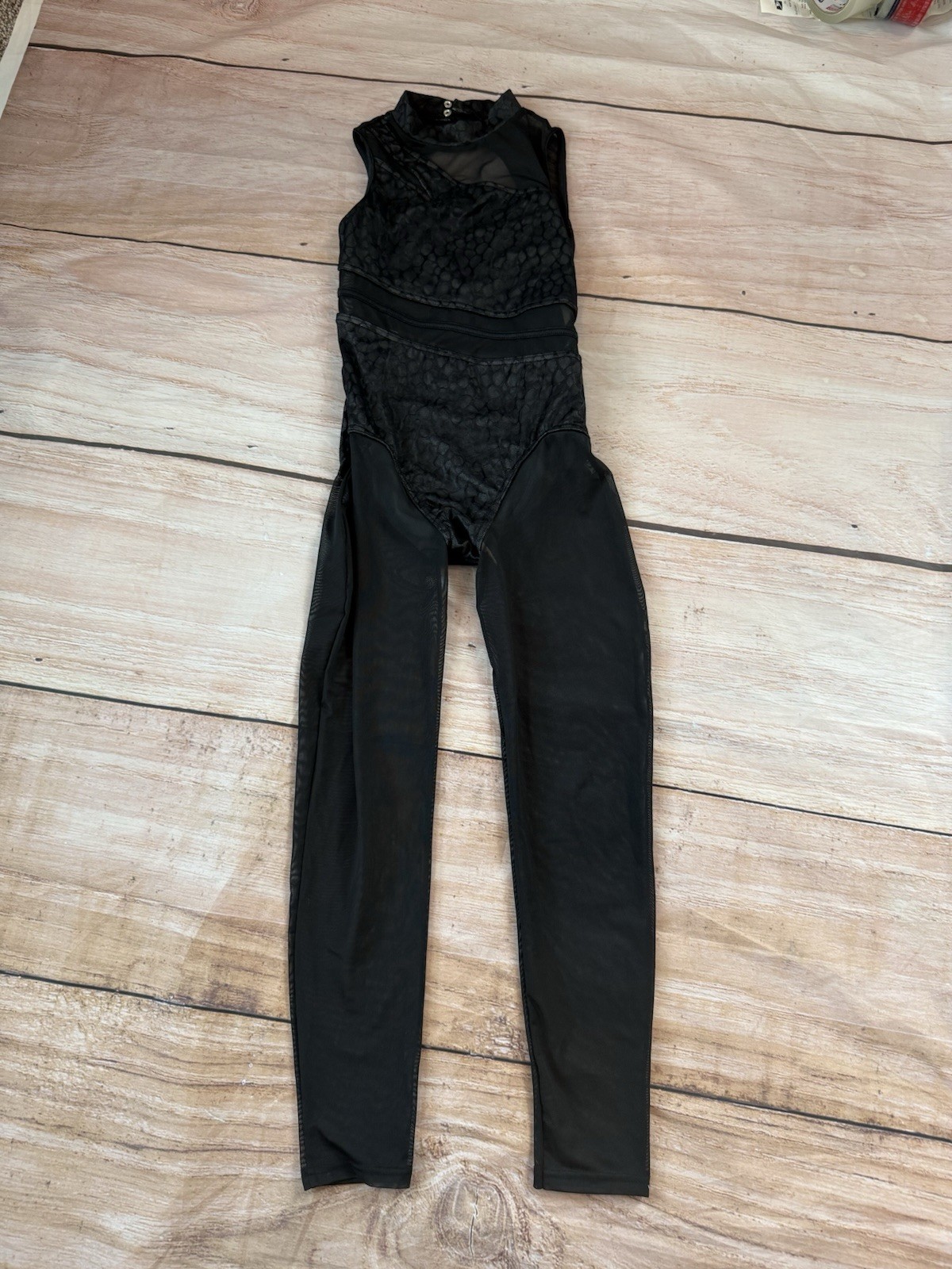 Girls Medium Weissman Black Unitard Dance Jazz Co… - image 1