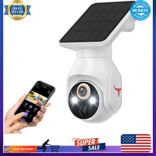 Solar Panel Powered Security Camera 1080p WiFi Camera with Night Vision Motion