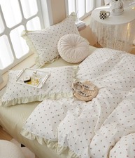 AMZTOP Floral 100 Cotton Duvet Cover Set Full Size Garden Style Bedding Set
