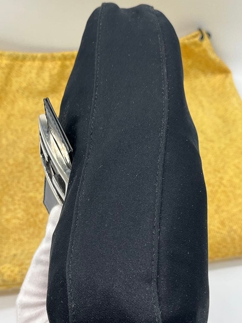 FENDI Mamma Baguette Shoulder Bag Nylon Black Silver thumbnail 4