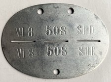 Erkennungsmarke SHD Luftschutz Abschnitt VI 8 Trägernummer 508 Alu 2.WK original