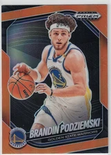 2024-25 Panini Prizm Black Brandin Podziemski #143  Orange /49 - GSW