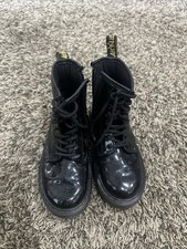 Dr Martens Doc 1460 J Kids Youth Size 13 Black Glitter Combat Boots