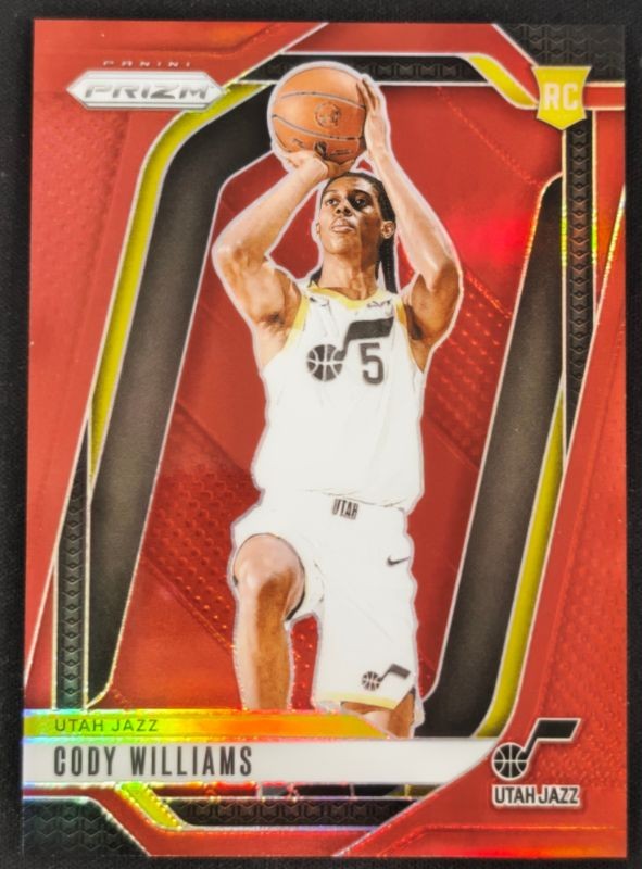 2024-25 Panini Prizm Cody Williams Red RC Rookie /299 #232 Jazz