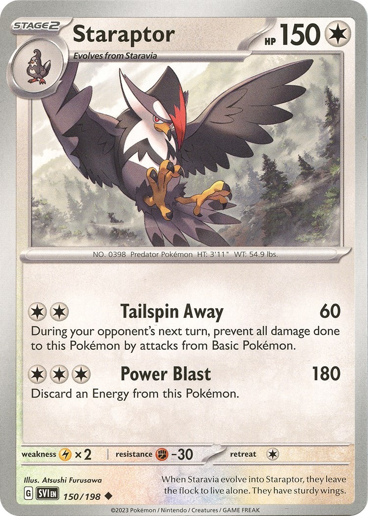 Reverse Holofoil - Staraptor - 150/198 - SV01: Scarlet & Violet Base Set - NM