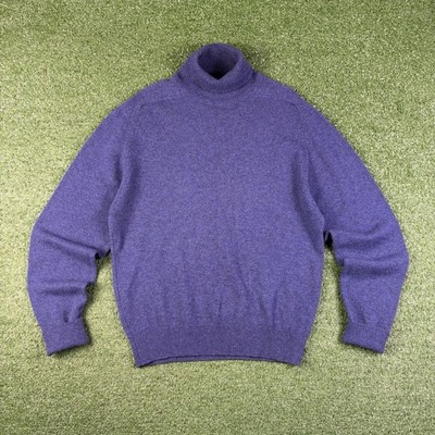 True Vintage 50s Red Fox Blue Lambswool Turtle Neck Knit Sweater Men's Large