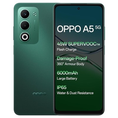 OPPO A5 5G (Aurora Green, 128 GB)  (6 GB RAM) Dimensity 6300 Processor
