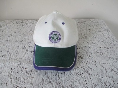 Rare Wimbledon The Championships Cap Hat Nylon White Tennis