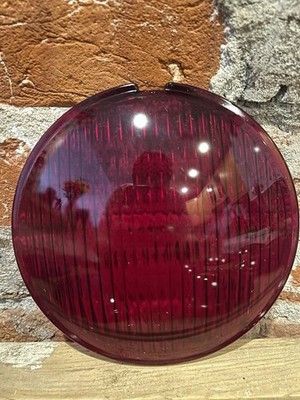 Red Convex Glass Railroad Signal Switch Traffic Lantern Lamp Lens 5 5/8'' Kopp