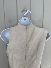 NWT PLT Label Dress 8 Off White Linen Look Draped Ruche Midi/Maxi NEW