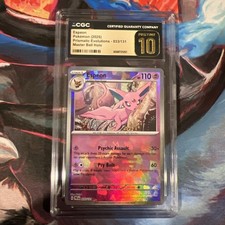CGC Pristine 10 Espeon (Master Ball) 033/131 Sv: Prismatic - 1st Pristine 1of2
