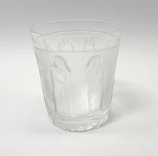 Lalique France Femmes Frosted Crystal Low Ball Whiskey Glass