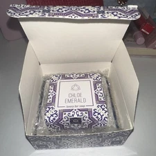 Chloe Emerald Emery Soap Dish Set Fresh Linen Scent