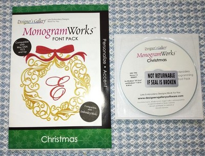 Designer s Gallery Monogram Works Font Pack CHRISTMAS ~ 7 fonts + motifs
