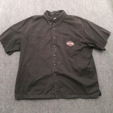 Harley Davidson Shirt Mens 2XL Button Down Black Shop Work Mechanic Embroidered