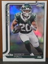 2025 Topps Chrome Breece Hall White Refractor /30 New York Jets