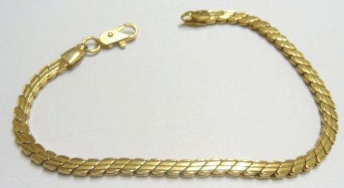 Vintage Retro Jewelry Bracelet Gold Link Finely Worked Deco * 4691 - Picture 1 of 1