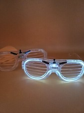 2 Pairs Light Up Glasses LED for Party, Rave Festival White Light