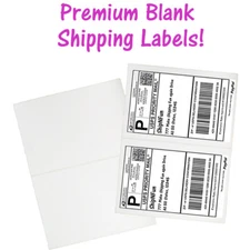 200 SHIPPING Labels 100 Sheets 2 labels per 8.5x11 No JAM Premium Shipping Blank