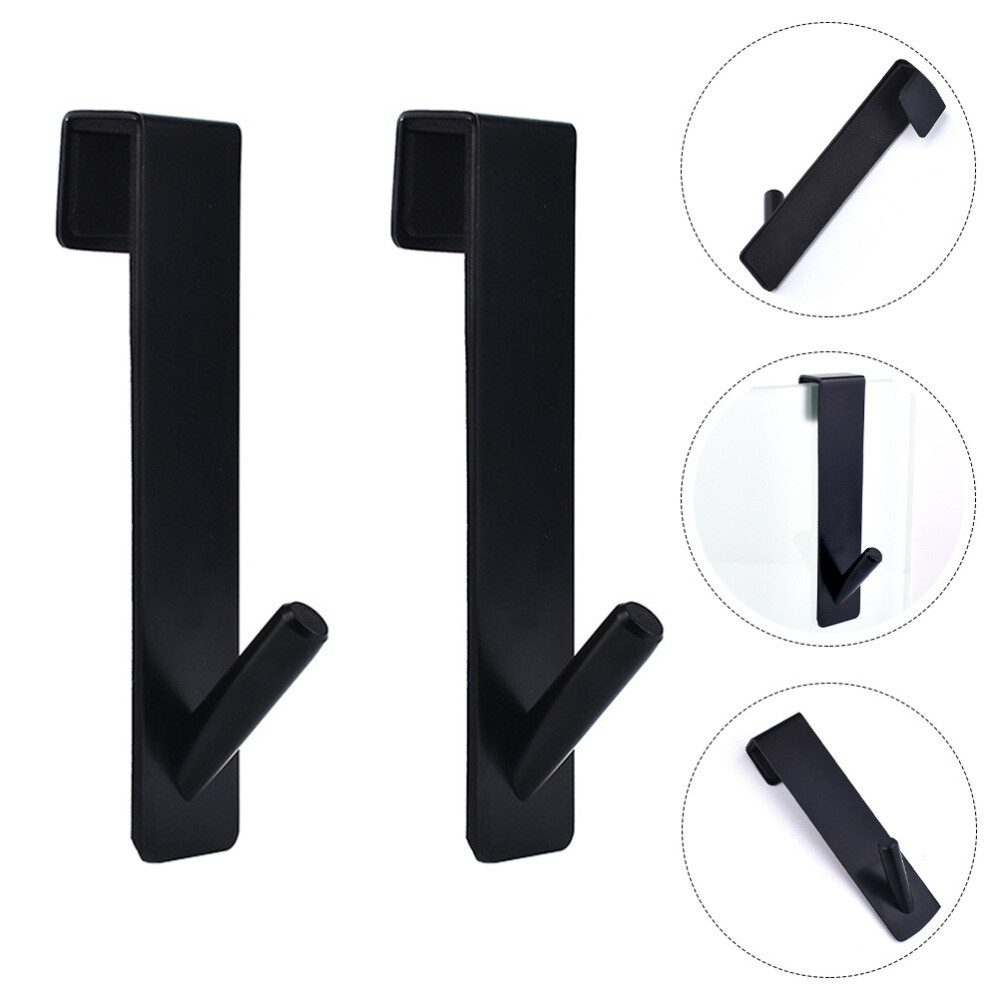 2 Pcs Stainless Steel Bathroom Door Hook Black Clothes Hangers eBay