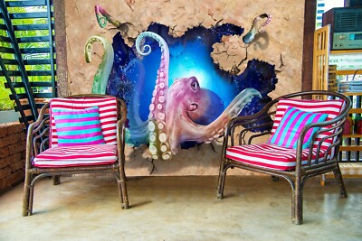 3D Colorful Octopus ZHUA10608 Wallpaper Wall Murals Removable Self-adhesive Ann