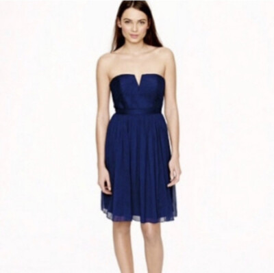 J. Crew Nadia Navy Blue 100% Silk Knee Length Strapless Dress Size 6 | eBay J. Crew Nadia Navy Blue 100% Silk Knee Length Strapless Dress Size 6 | eBay