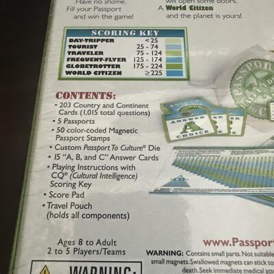 Board Games Passport to Culture Travel Edition for sale